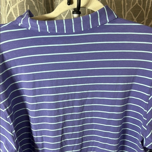 B Draddy The Players Men's Purple Striped Polo Shirt Size Large - Picture 8 of 10
